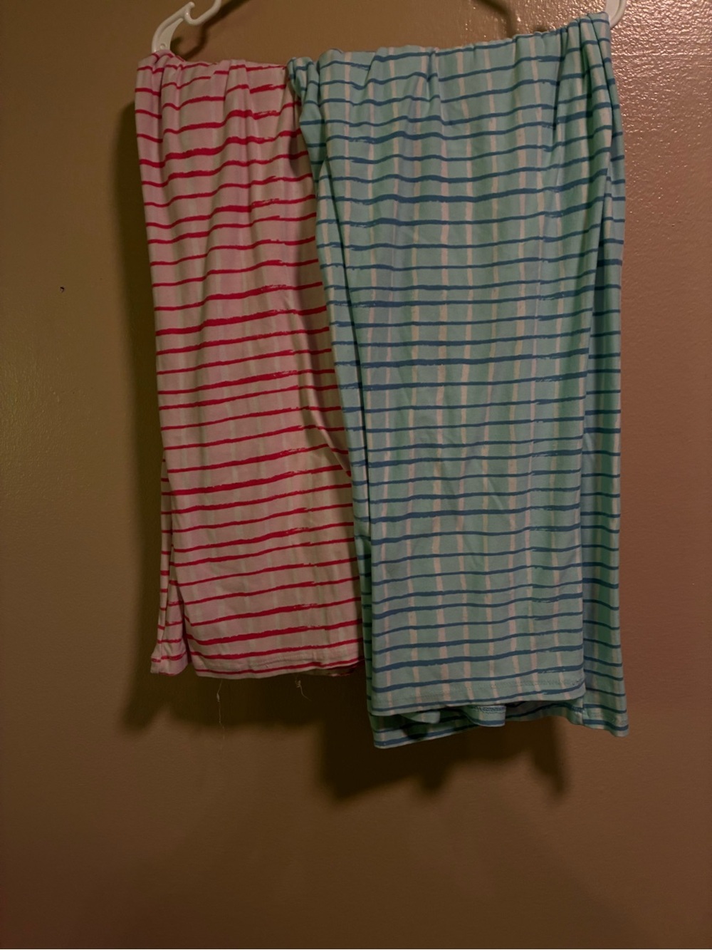Striped Women's Pajama Pants in Pink and Light Blue